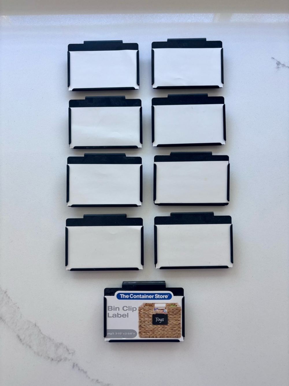 The Container Store Black Bin Clip Labels - Set of 9